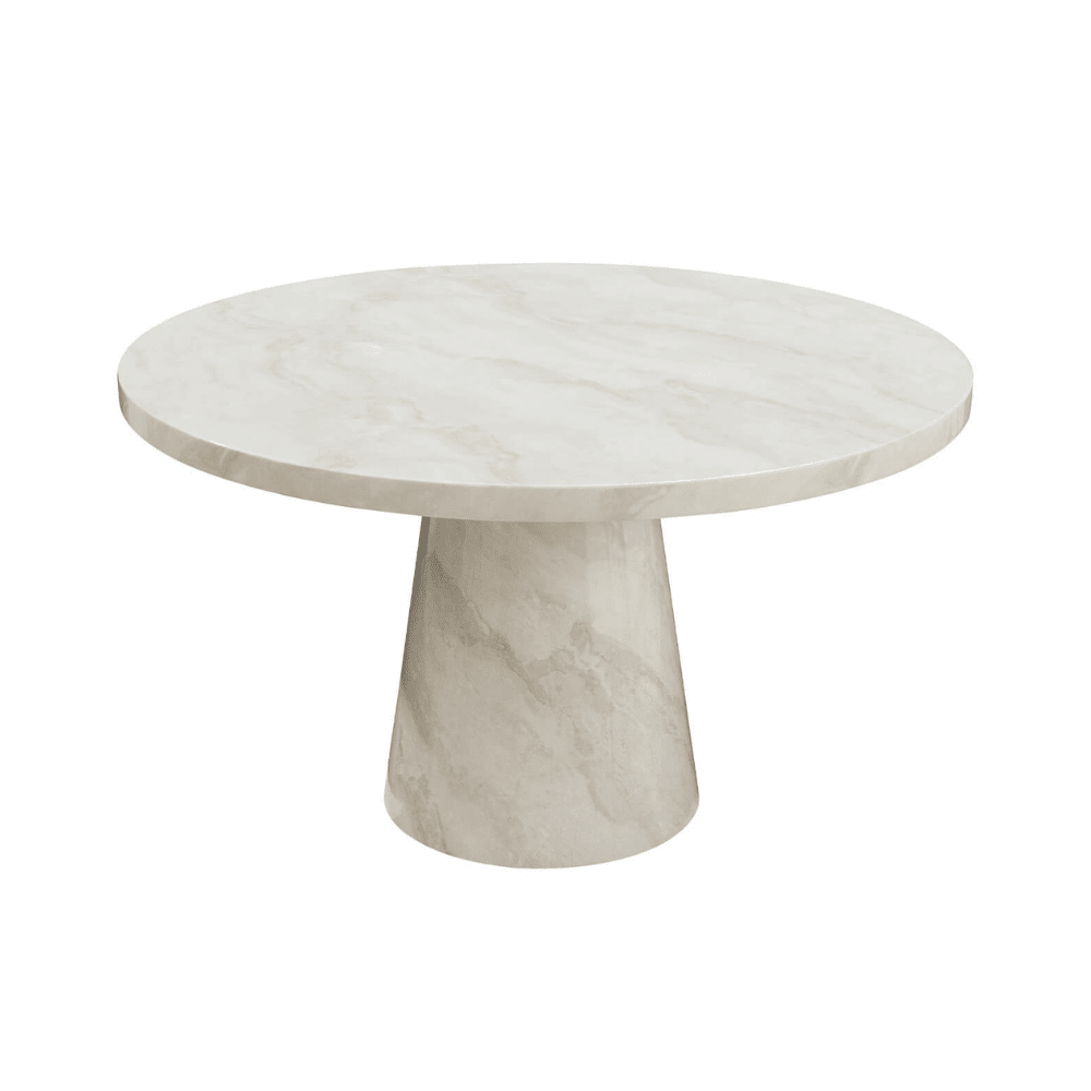 Thalassa Taupe Marble Round Dining Table Furniture 