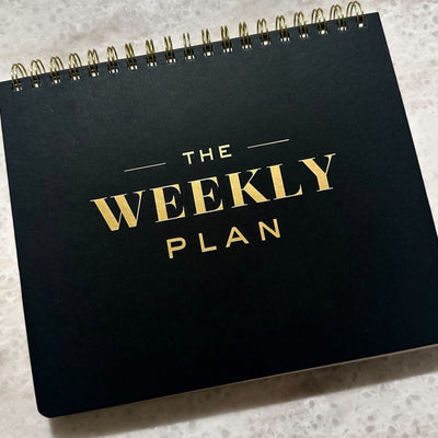 The Weekly Plan Black & Gold Desk Planner Accessories 