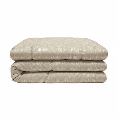 Tiana Cream & Gold Abstract Print Bedspread Textiles 