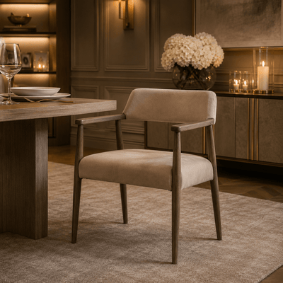 Tigur Taupe Italian Leather Dining Chair Furniture 