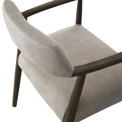 Tigur Taupe Italian Leather Dining Chair Furniture 