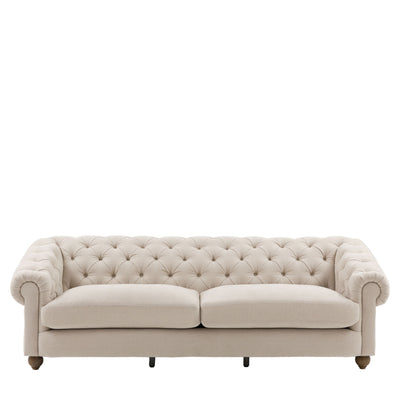 Tilda Oatmeal Chesterfield 4 Seater Sofa Sofa 