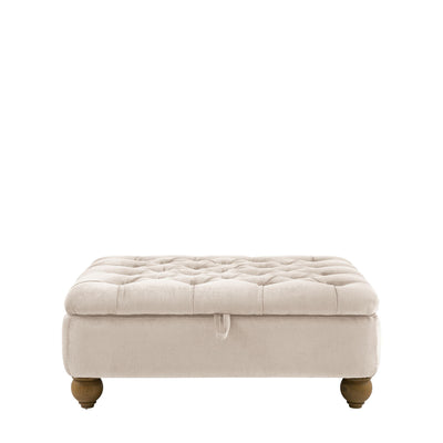 Tilda Oatmeal Chesterfield Storage Footstool Sofa 