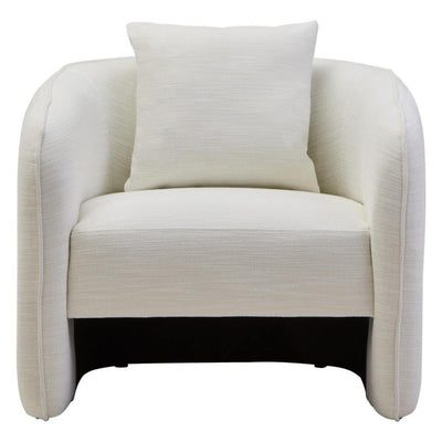 Tofna Cream Linen Effect Curved Accent Chair Furniture 
