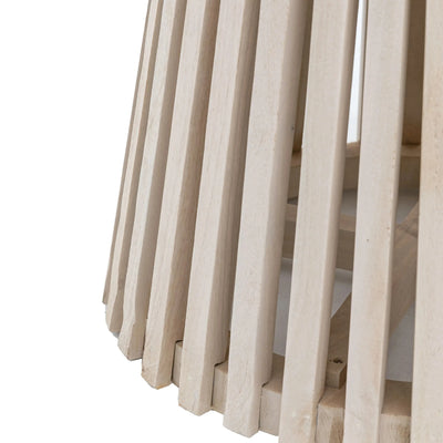 Tova Whitewash Slatted Wood Round Dining Table with Marble Top Furniture 