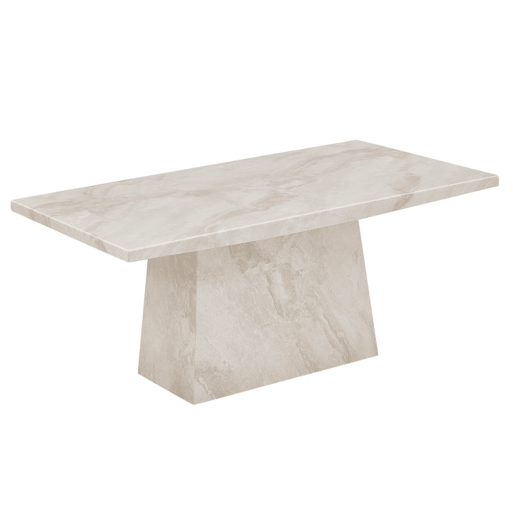 Travara Taupe & Cream Marble Coffee Table Furniture 