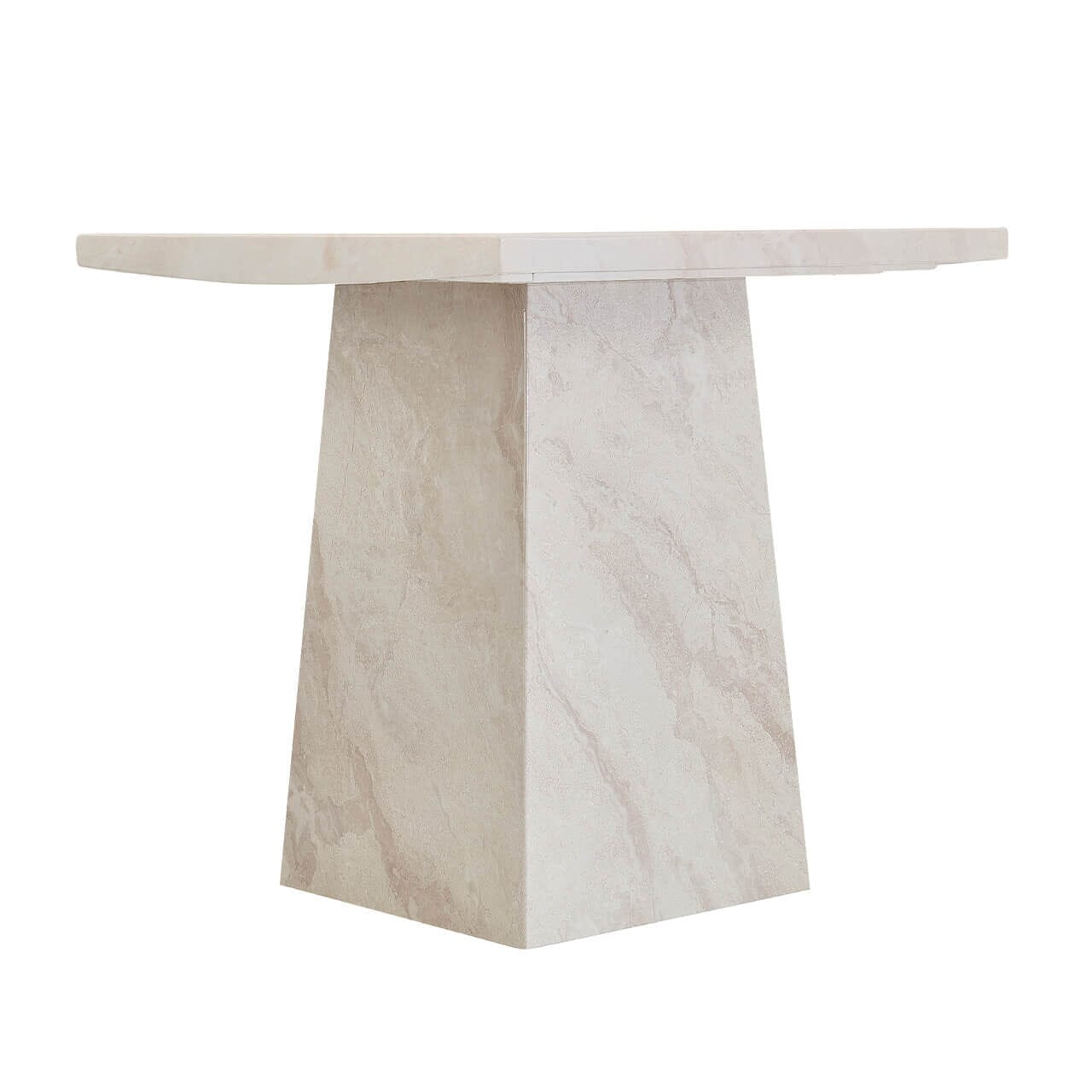 Travara Taupe & Cream Marble Side Table Furniture 