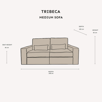Tribeca Ash Greige 2 Seater Sofa MTO Sofa 