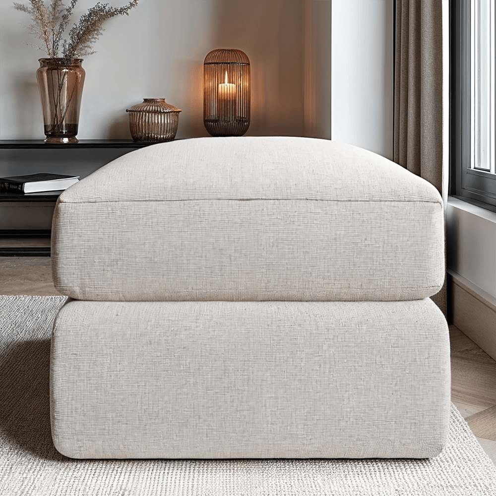 Tribeca Ash Greige Large U Shape Footstool MTO Sofa 