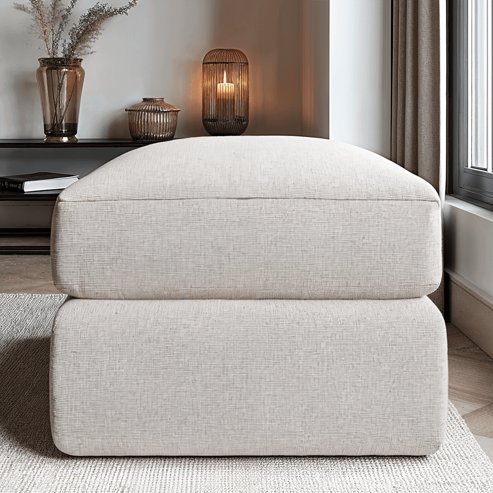Tribeca Ash Greige Large U Shape Footstool Sofa 