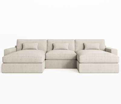 Tribeca Ash Greige Large U Shape Sofa MTO Sofa 