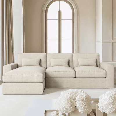Tribeca Ash Greige Medium Left Hand Facing Chaise End Sofa MTO Sofa 