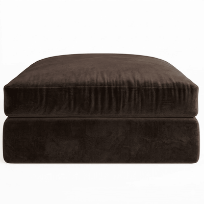 Tribeca Chocolate Brown Velvet Large Footstool Sofa 