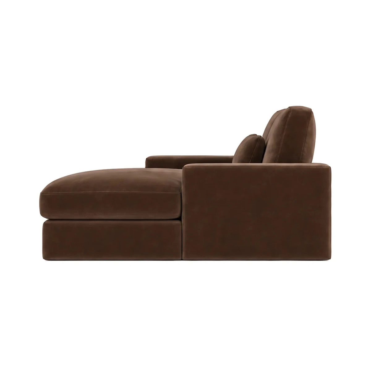 Tribeca Chocolate Brown Velvet Large Right Hand Facing Chaise End Sofa Sofa 