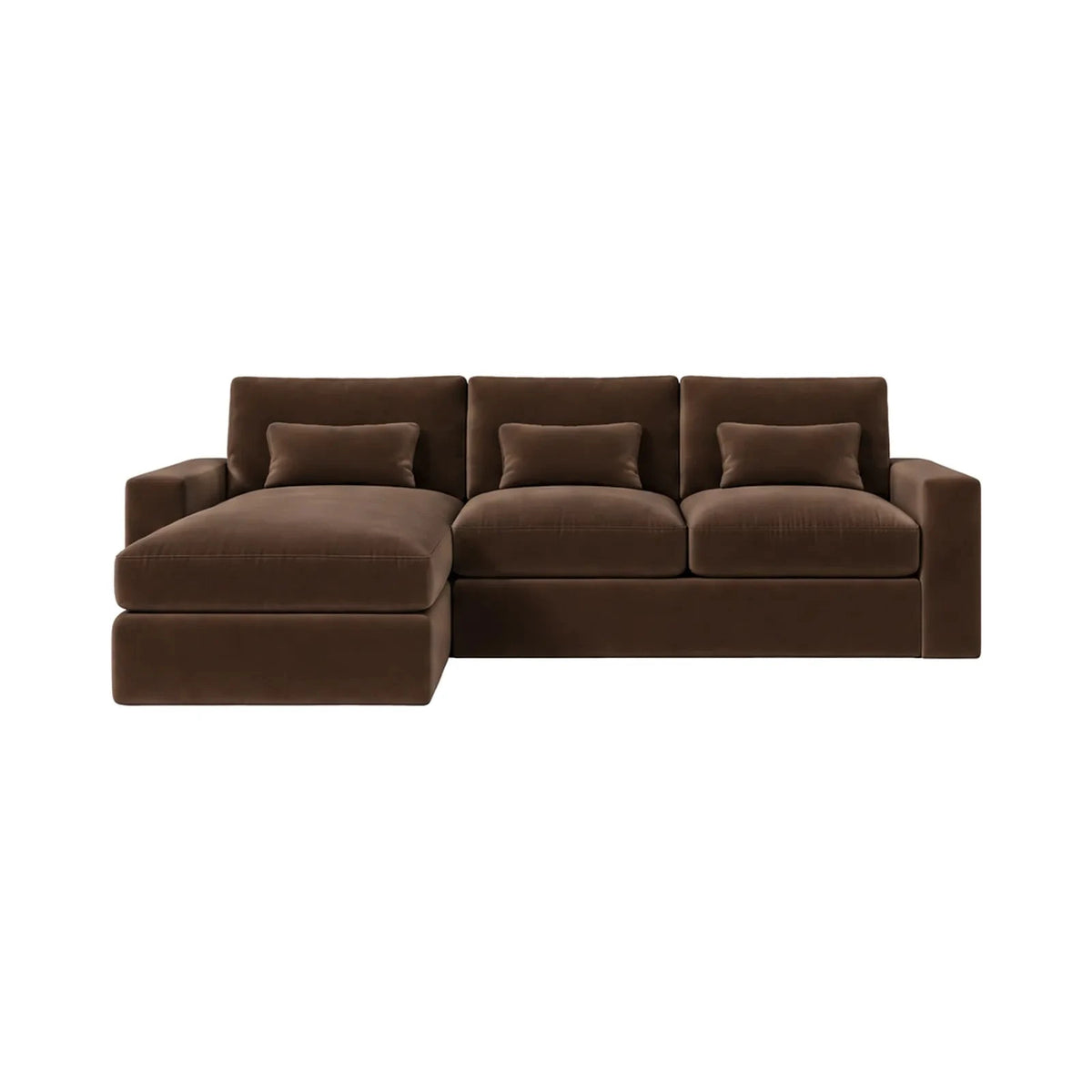 Tribeca Chocolate Brown Velvet Medium Left Hand Facing Chaise End Sofa Sofa 