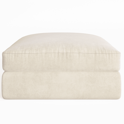 Tribeca Cream Velvet Large Footstool MTO Sofa 