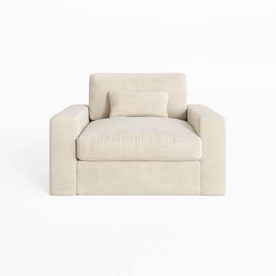 Tribeca Cream Velvet Love Seat MTO Sofa 