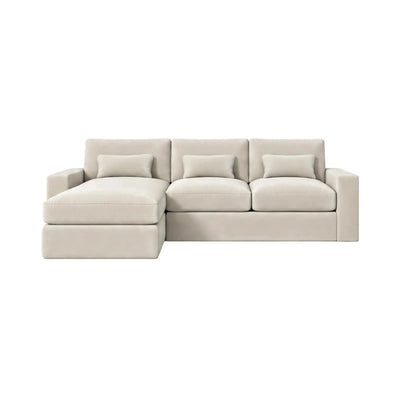 Tribeca Cream Velvet Medium Left Hand Facing Chaise End Sofa Sofa 