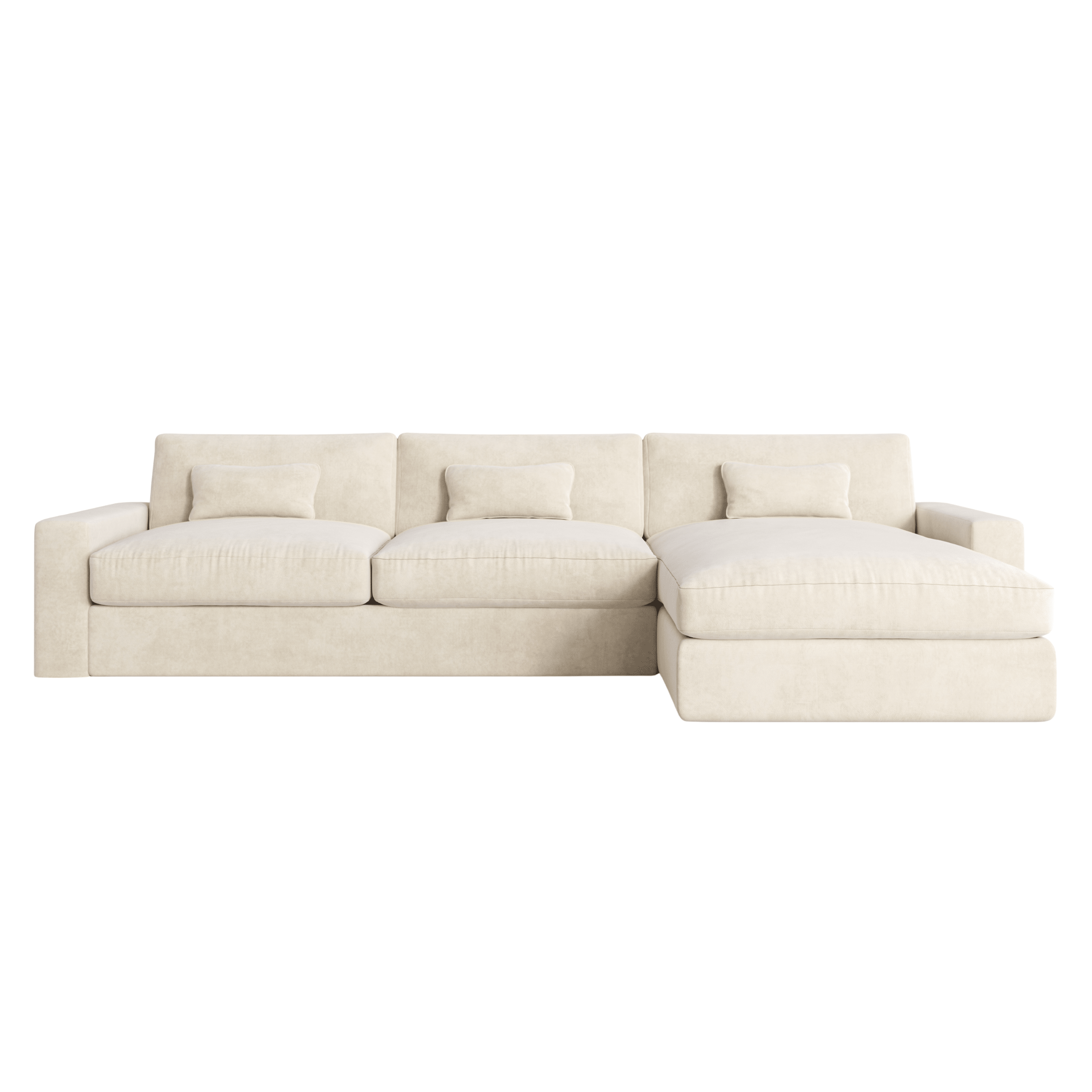 Tribeca Cream Velvet Medium Left Hand Facing Chaise End Sofa Sofa 