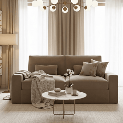 Tribeca Mink Velvet 3 Seater Sofa Sofa 
