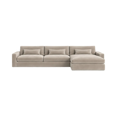 Tribeca Mink Velvet Large Right Hand Facing Chaise End Sofa Sofa 