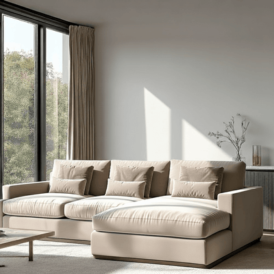 Tribeca Mink Velvet Large Right Hand Facing Chaise End Sofa Sofa 