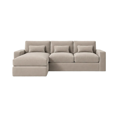 Tribeca Mink Velvet Medium Left Hand Facing Chaise End Sofa Sofa 