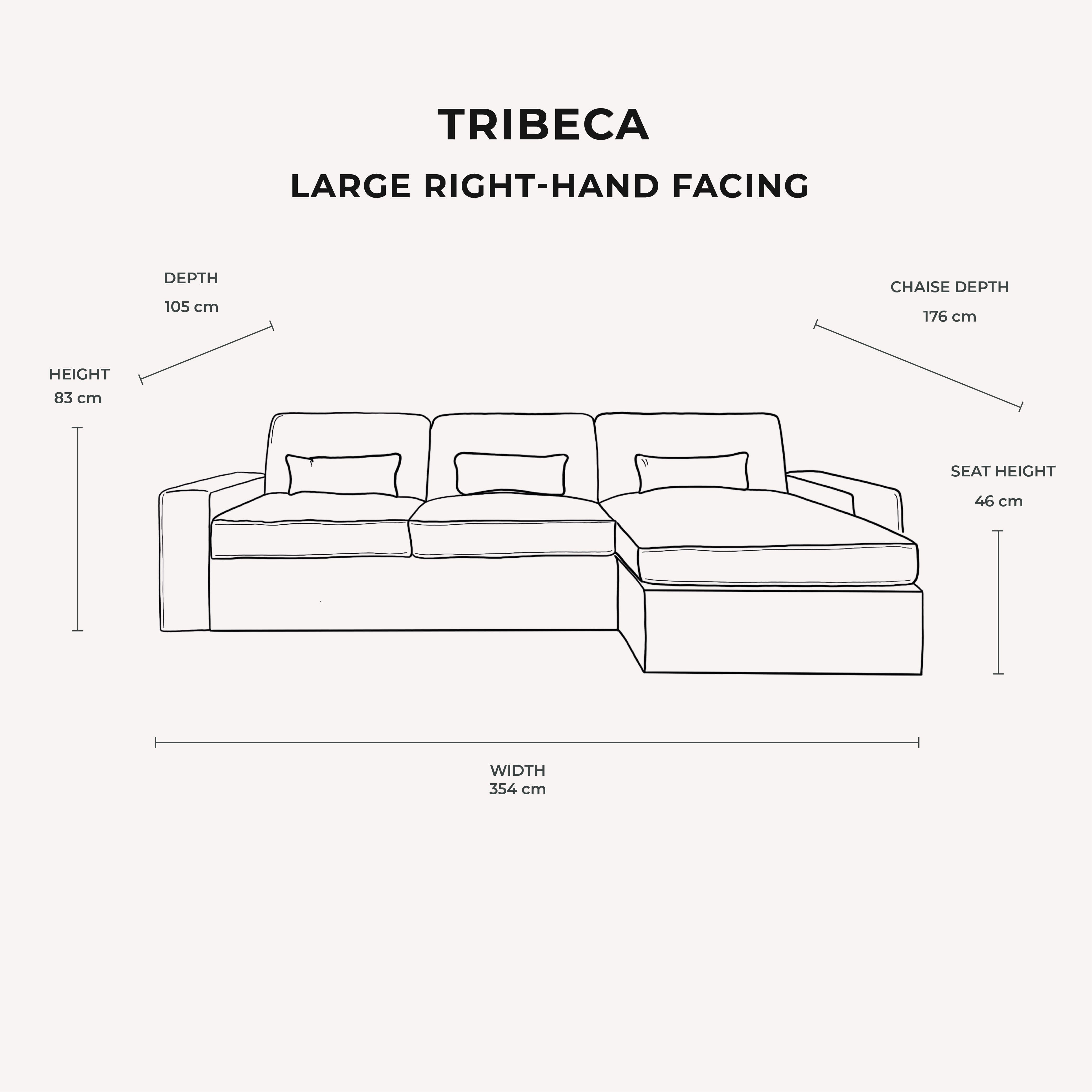 Tribeca Mink Velvet Sofa Range Large Chaise End Sofa - Right Hand Facing 