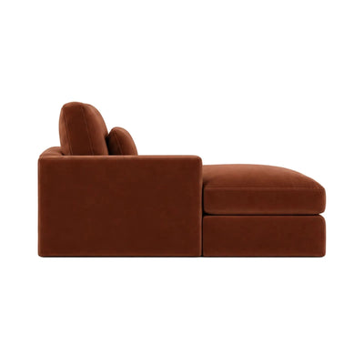 Tribeca Rust Velvet Medium Left Hand Facing Chaise End Sofa Sofa 