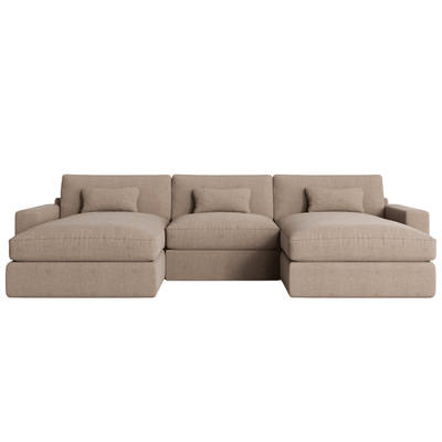 Tribeca Warm Grey Sofa Range Sofa Large U Shape Love Seat 