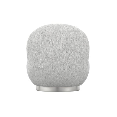 Tula Grey Upholstered Boucle Accent Chair with Silver Base Furniture 