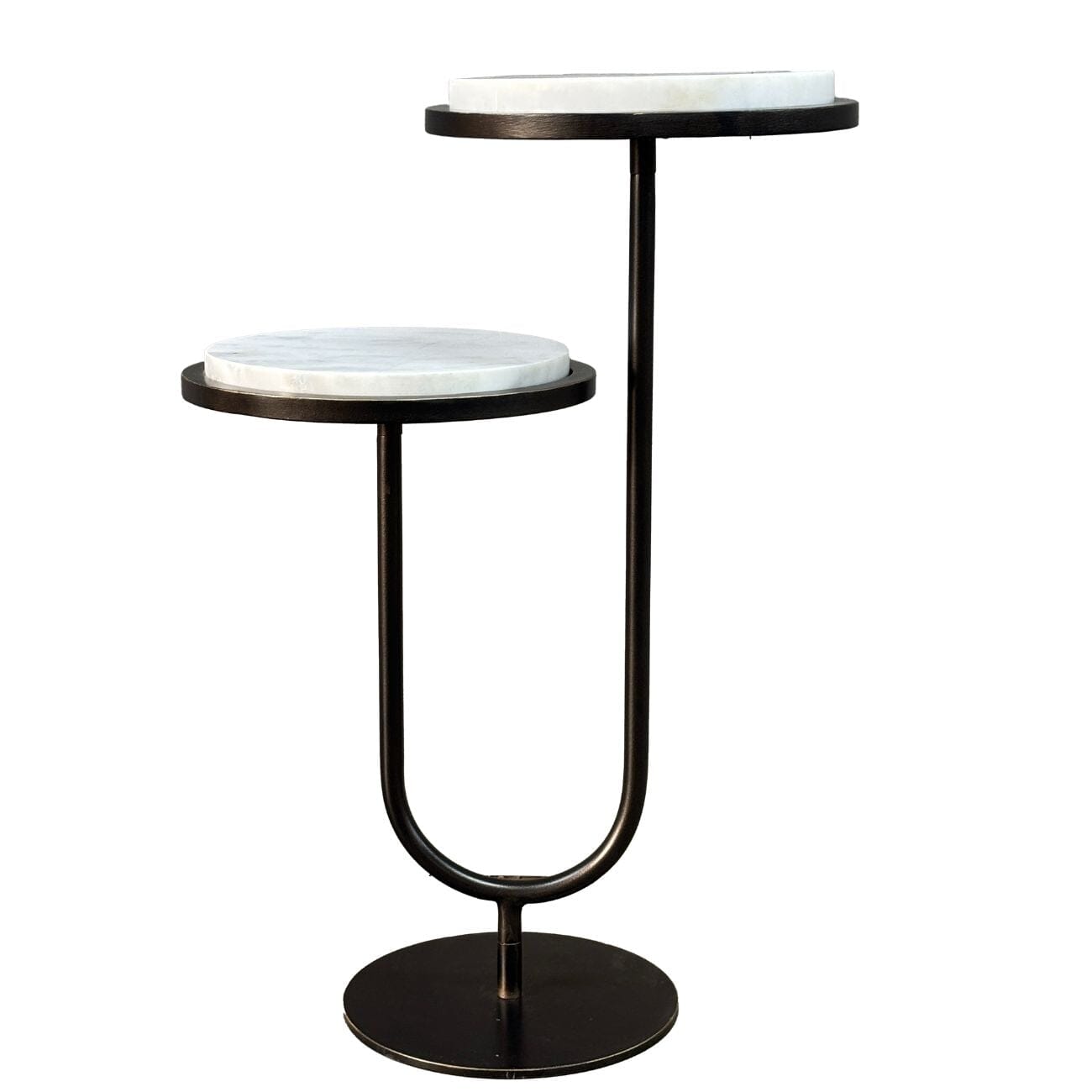Utopia Deep Bronze 2 Tiered Side Table with Marble Top Furniture 