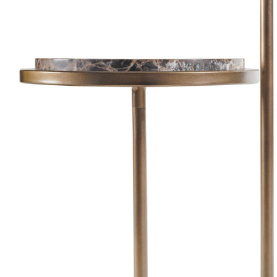 Utopia Gold 2 Tiered Side Table with Dark Marble Top Furniture 