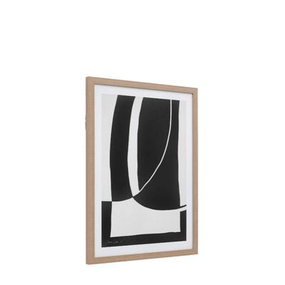 Valeria Monochrome Abstract Wall Art with Wooden Frame Accessories 