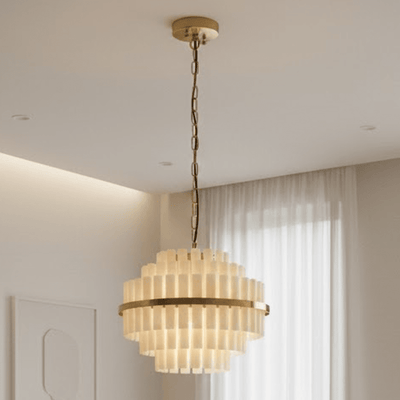 Valette Cream & Brass Statement Chandelier Lighting 