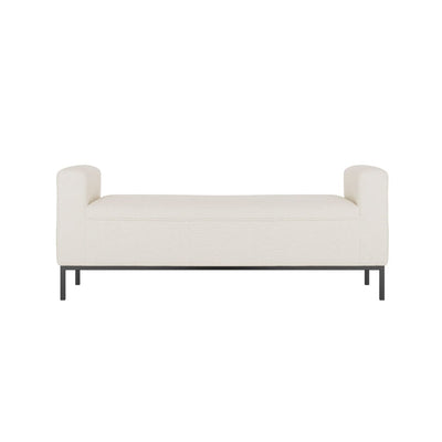 Vanessa Ivory Linen Blend Bench with Black Legs Furniture 