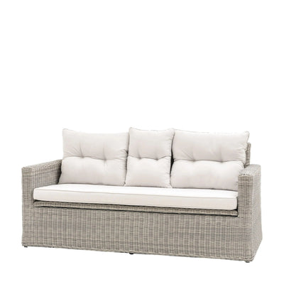 Vazzano Cream & Rattan 2 Seater Outdoor Storage Sofa Outdoor 