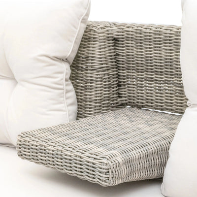 Vazzano Cream & Rattan 2 Seater Outdoor Storage Sofa Outdoor 