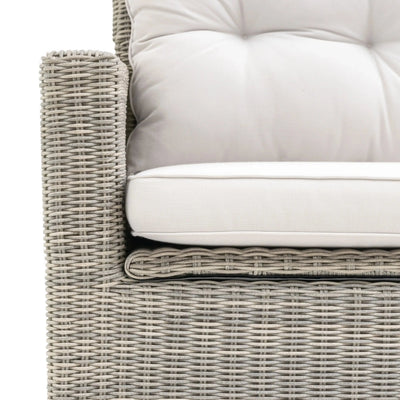 Vazzano Cream & Rattan 2 Seater Outdoor Storage Sofa Outdoor 