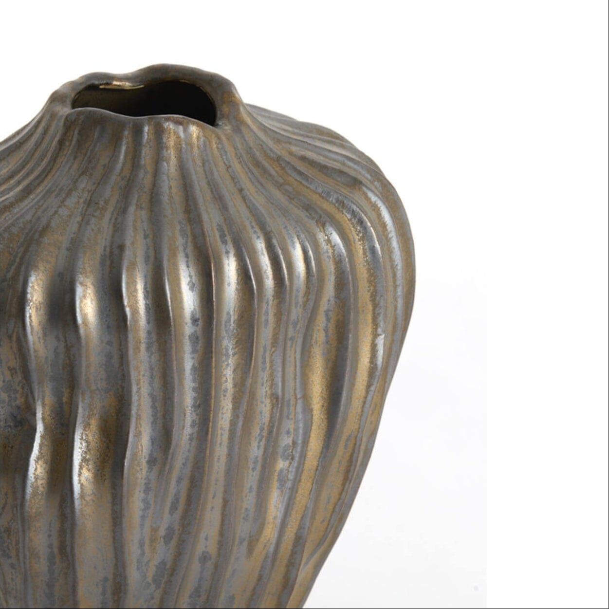 Vegas Antique Bronze Ribbed Vase Accessories 