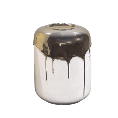 Vellore Petite Gold & White Drip Effect Vase Accessories 