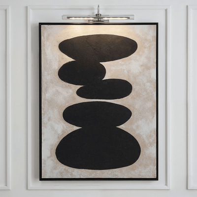 Velvyn Black & Natural Stone Design Canvas Wall Art Accessories 