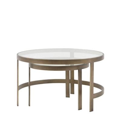 Vendome Brass Nesting Coffee Tables- Set of 2 Furniture 