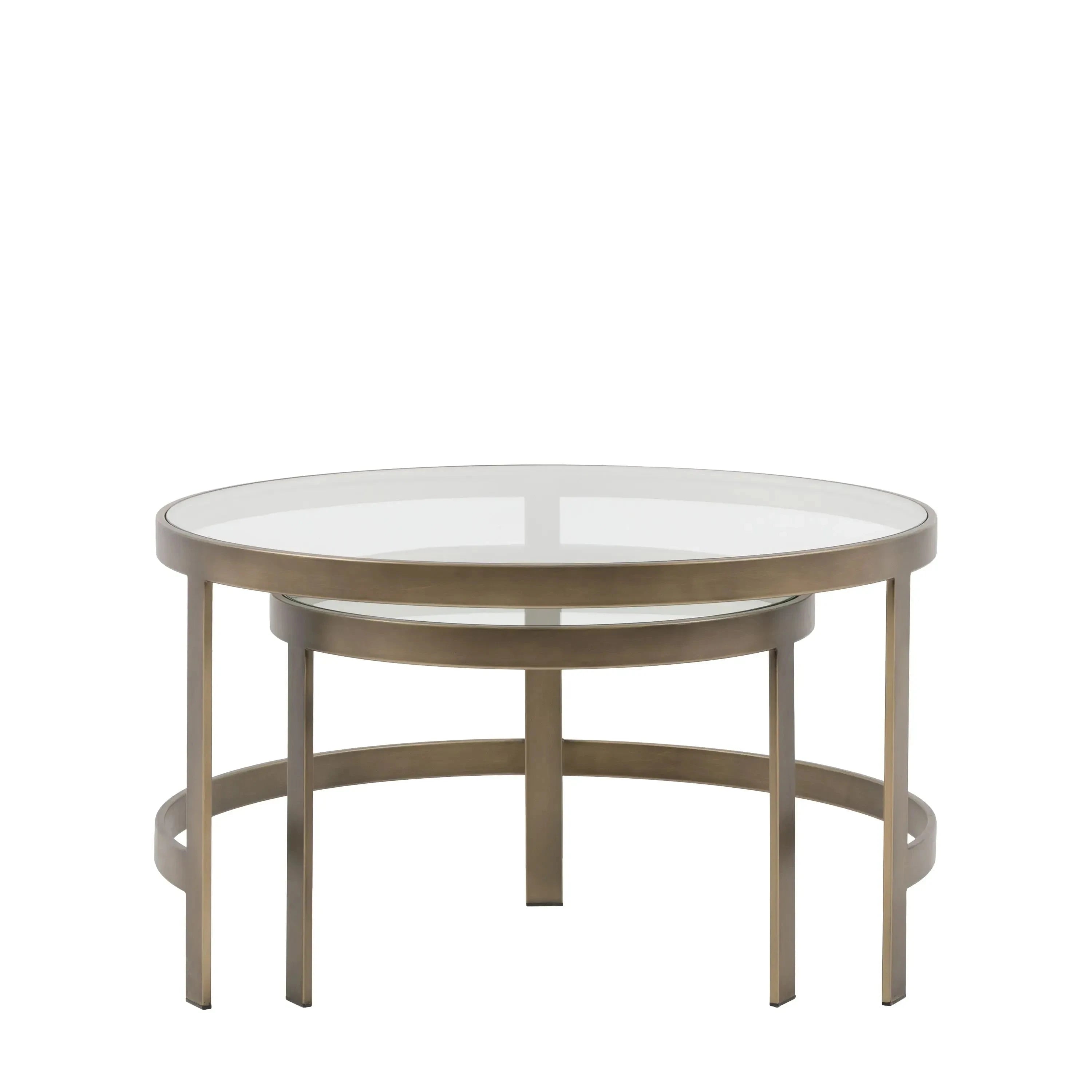 Vendome Brass Nesting Coffee Tables- Set of 2 Furniture 