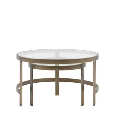 Vendome Brass Nesting Coffee Tables- Set of 2 Furniture 