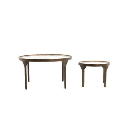Venice Bronze Coffee Tables with Glass Top- Set of 2 Furniture 