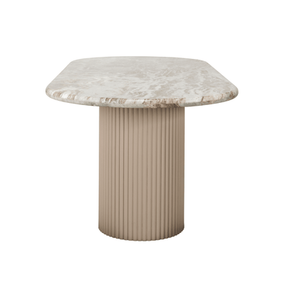 Verinne Luxury Large Oval Marble Top Dining Table Furniture 