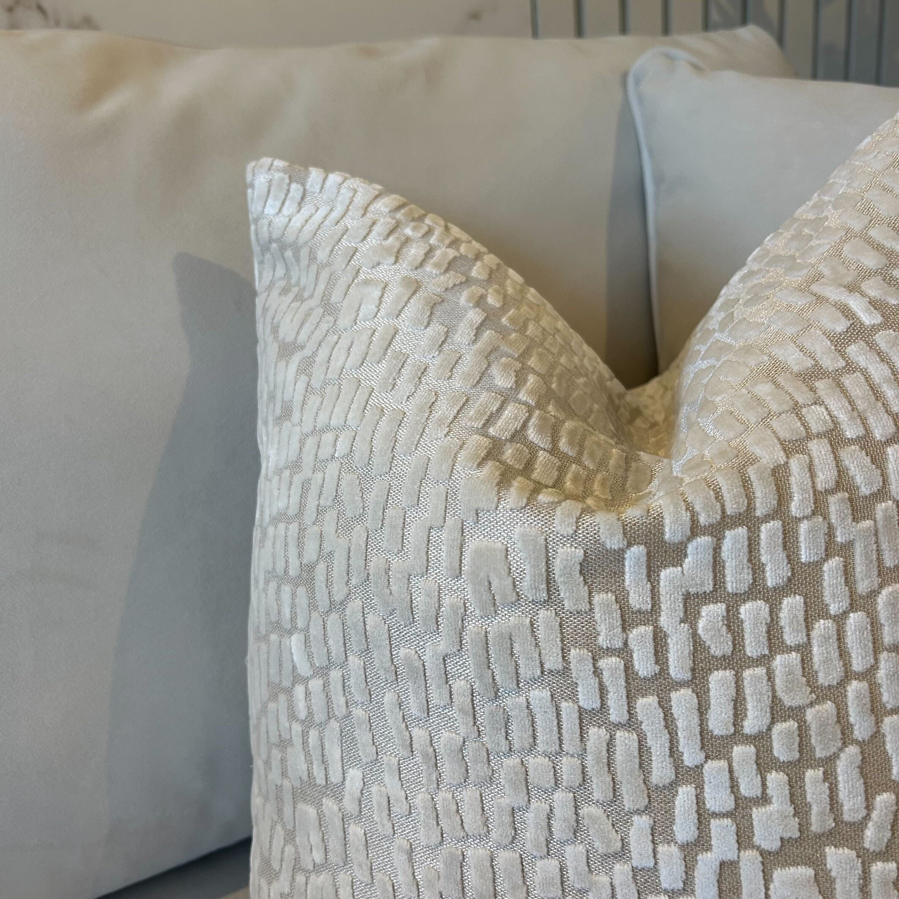 Verona Ivory Metallic Textured Cushion - 43x43cm Textiles 