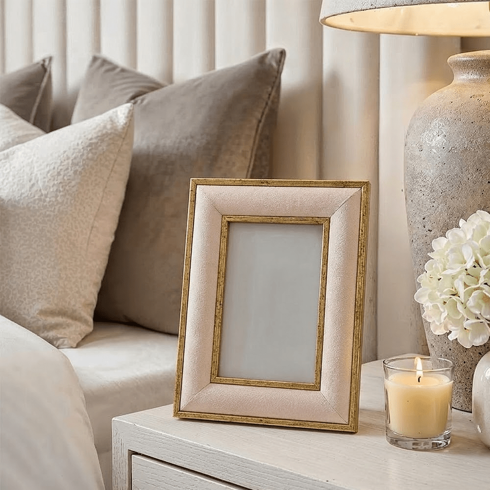 Vianne Cream Velvet & Gold Photo Frame - 4x6" Accessories 