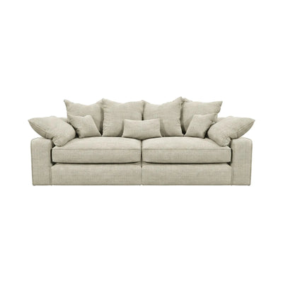 Victoria Beige Textured 4 Seater Sofa Sofa Pillow Back 